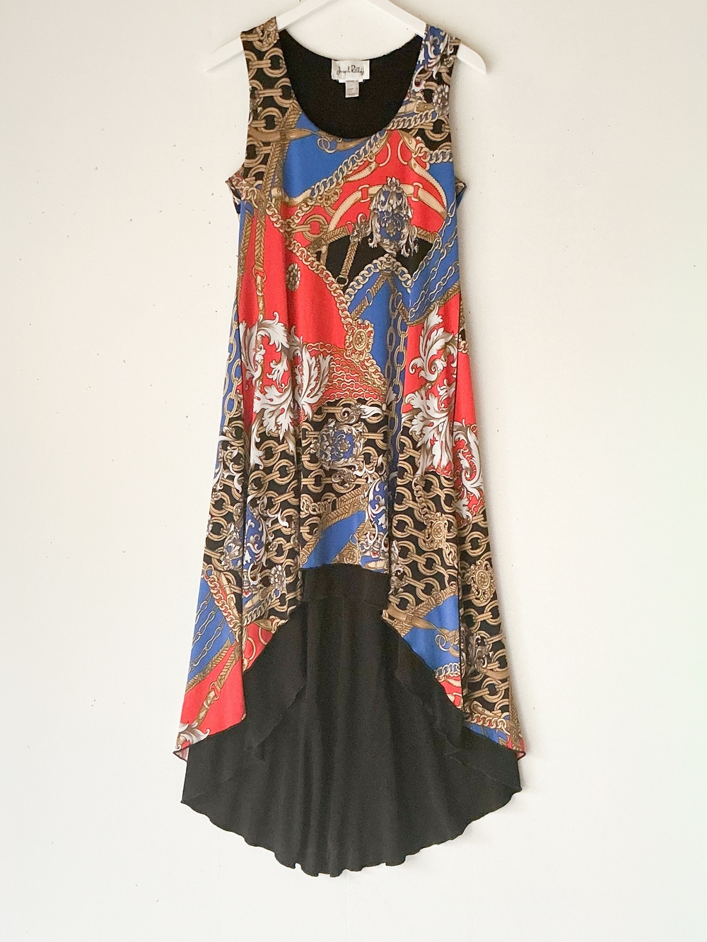 Joseph Ribkoff Baroque Chain Print Sleeveless High Low Maxi Dress Size 10